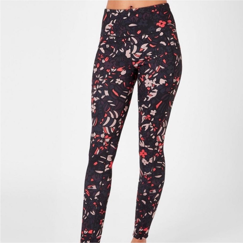 Sweaty Betty Reversible Leggings Aubergine Geo Floral - Womens XS